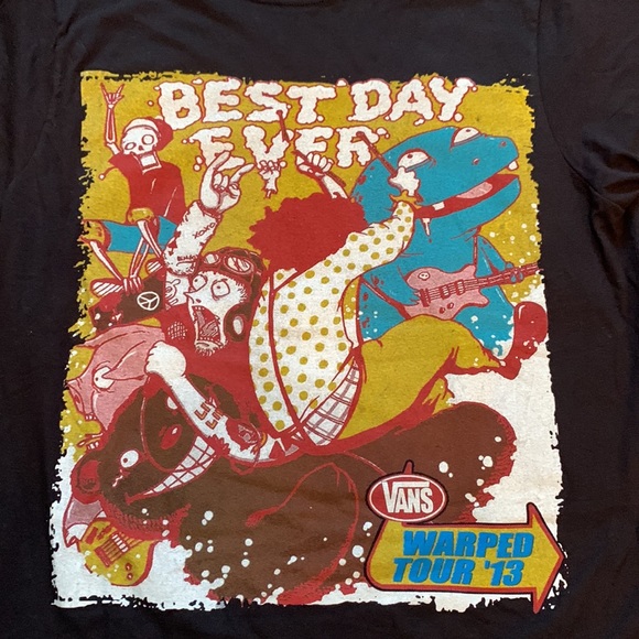 Warped Tour 13 BEST DAY EVER 2013 Concert Band Tee shirt top VANS Music - Picture 2 of 5
